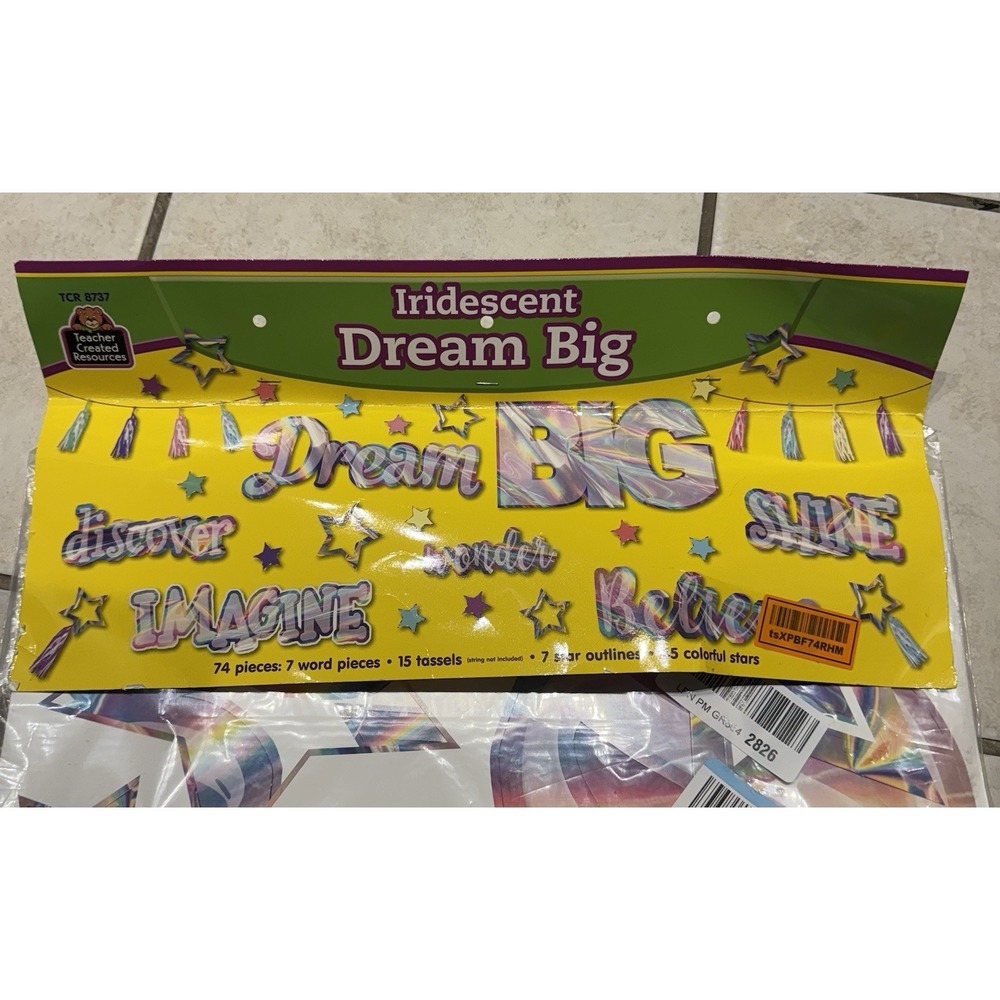 Teacher Created Resources TCR8737 Iridescent Dream Big Stars Bulletin‎ Set